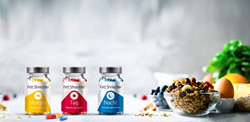 FettShredder QUEMAGRASAS potente para adelgazar | Pierde peso de forma rápida con L-carnitina | Con té verde y vitaminas | Supresor eficaz del apetito para hombre y mujer | 180 cápsulas