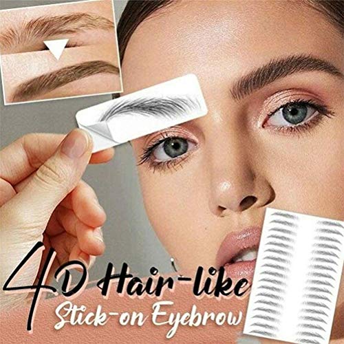 FFOMG 4D Hair-Like Authentic Eyebrows, Maquillaje para Cejas y Maquillaje, imitación Impecable, Tatuaje Natural Perezoso ecológico, Pegatinas de Cejas biónicas a Prueba de Agua (E12, Paquete de 2)