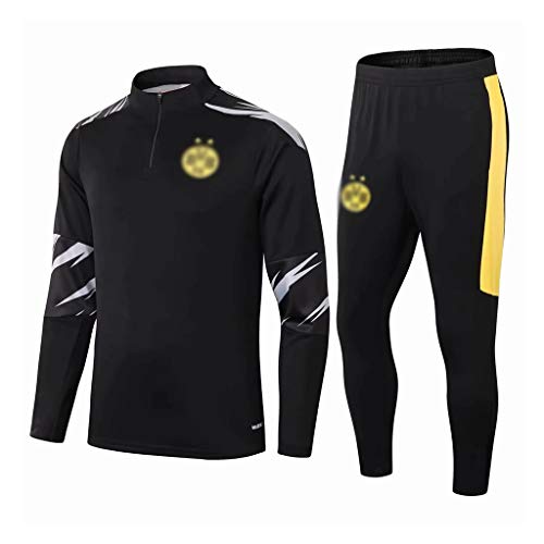 FHUA Hombres Largo Trago Traje de fútbol de Entrenamiento, la competición se adaptan, Juego Atletismo, Transpirable de Manga Larga Traje de Jersey (Tops + Pants) LK0099 Chándales Deportivos de Fútbol