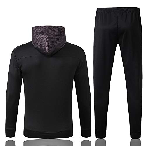 FHUA Juego de los Hombres de Entrenamiento de fútbol, ​​con Capucha for niños Ropa de Deporte SetFootball Uniforme (Tops + Pants) - ZS5179 Chándales Deportivos de Fútbol (Size : L)