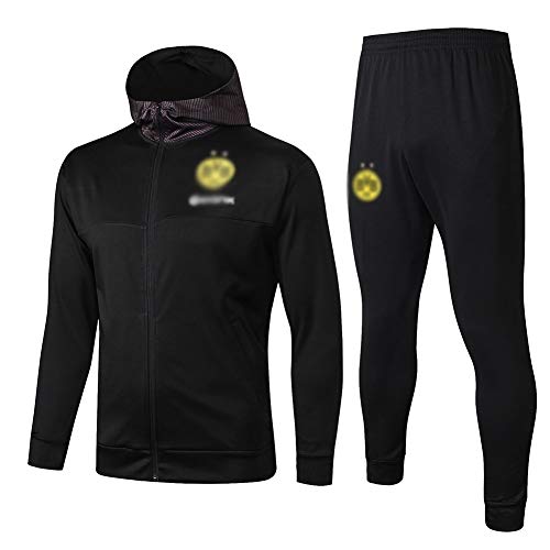 FHUA Juego de los Hombres de Entrenamiento de fútbol, ​​con Capucha for niños Ropa de Deporte SetFootball Uniforme (Tops + Pants) - ZS5179 Chándales Deportivos de Fútbol (Size : L)