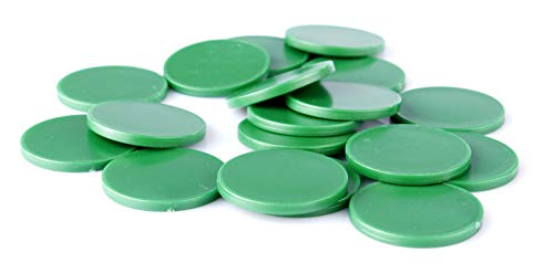 Fichas de 1 euro para carros de la compra en 7 colores, puede usarse como fichas de juego., plástico, Sattgrün, 100 unidades