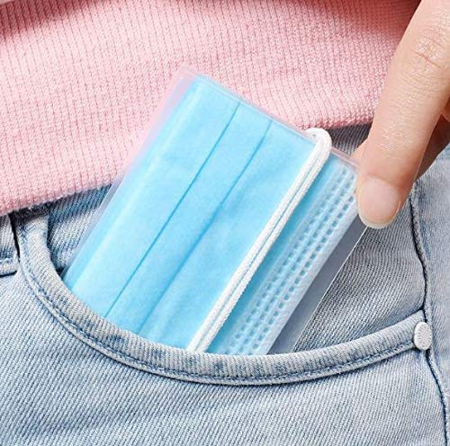 Fiesta Cotigo Estuche para Guardar Mascarillas Portátil,Mini Caja Plegables Transparente para Mascaras de Almacenamiento de Plástico - Paquete de 12 (Estuche de almacenaje)