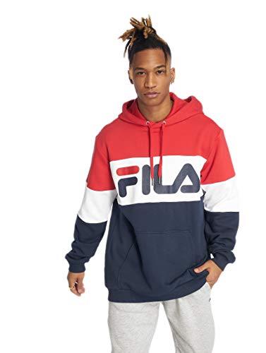 Fila - Men Night Blocked Hoody - Black Iris/True Red/Bright White