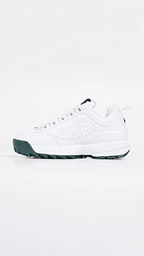 Fila - Zapatillas Disruptor para hombre, Blanco (Blanco/Sycamore/Fila Rojo), 44 EU