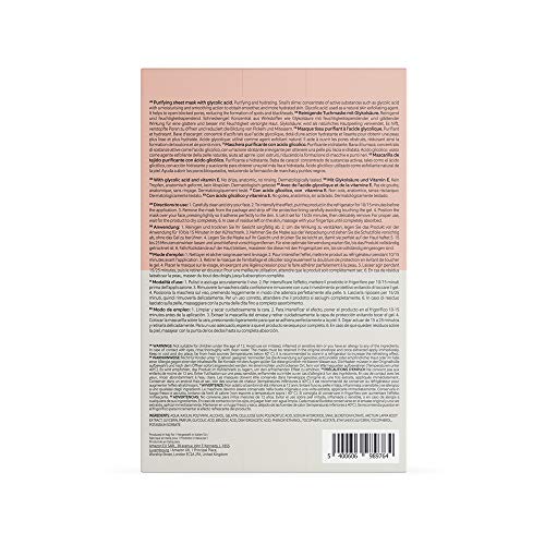 FIND - Mascarilla hidrogel, sin goteo, purificadora con ácido glicólico, pack de 10 unidades