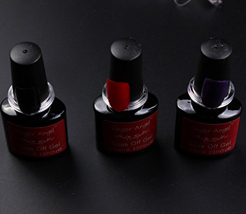 Finger Angel 100 pcs Clear Polish Nail Display UV Gel Colour Pops Display Nail Art Ring Style Nail Tips False Nails by Finger Angel