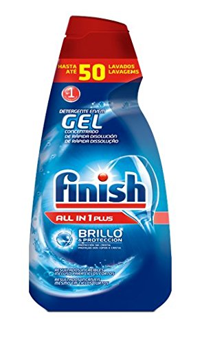 Finish All in 1 Max Power Gel Brillo & Protección Detergente Gel para el Lavavajilla, 50 dosis