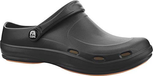 FitClog - Calzado especializado Certificado - diseñado para largas Horas de Trabajo diarias - Negro (40 EU, Negro)