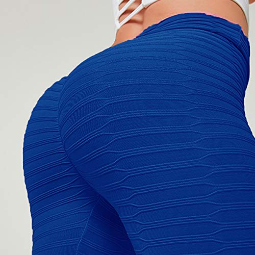 FITTOO Leggings Push Up Mujer Mallas Pantalones Deportivos Alta Cintura Elásticos Yoga Fitness #2 Azul Chica