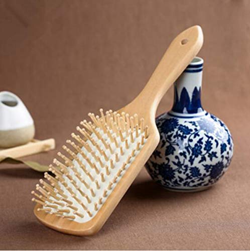 Fiyuer 3 Pcs Cabello Cepillo de Bambú Pines De Madera Cepillo Pelo Bambu Ecologico Pequeño Viaje Cepillo Madera Pelo Natural Cepillo Pelo Bambu Antiestático Scalps Friendly Reducir Frizz Masaje