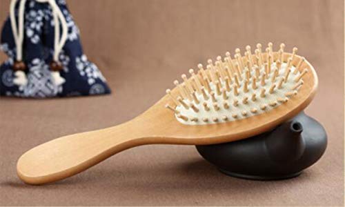 Fiyuer 3 Pcs Cabello Cepillo de Bambú Pines De Madera Cepillo Pelo Bambu Ecologico Pequeño Viaje Cepillo Madera Pelo Natural Cepillo Pelo Bambu Antiestático Scalps Friendly Reducir Frizz Masaje