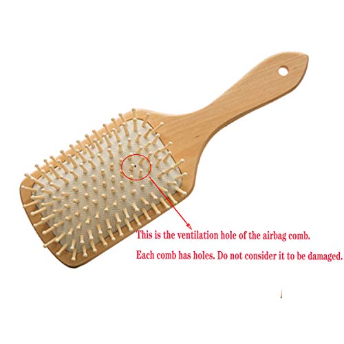 Fiyuer 3 Pcs Cabello Cepillo de Bambú Pines De Madera Cepillo Pelo Bambu Ecologico Pequeño Viaje Cepillo Madera Pelo Natural Cepillo Pelo Bambu Antiestático Scalps Friendly Reducir Frizz Masaje