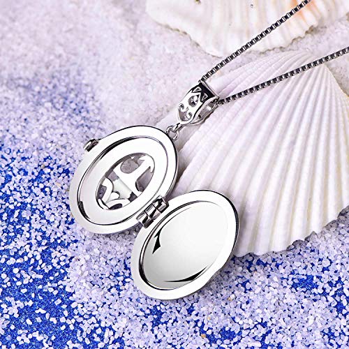 FJ Collar ovalado con medallón fotográfico que contiene imágenes Collar Trident Poseidon en plata de ley S925