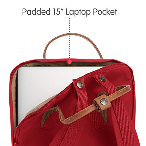 Fjällräven Kånken No 2 Laptop 15, Mochila Unisex, Rojo (Deep Red), Talla única