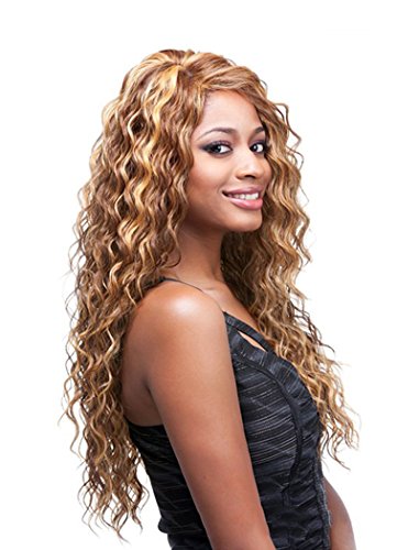 Flamka Peluca de mujer larga y rizada para uso diario, moderna, color rubio y castaño
