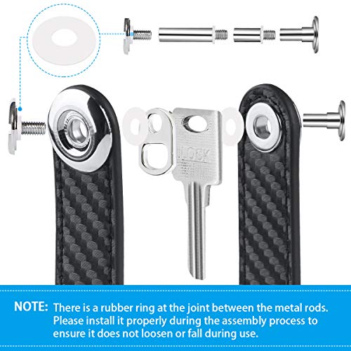 flintronic Organizador de Llaves | Llavero de Fibra de Carbono | Titular de la Llave de Bolsillo Inteligente con un Elegante Estuche para Regalo (Sostiene Entre 7 y 9 Teclas Múltiples) - Negro