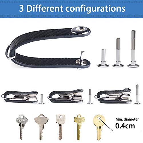 flintronic Organizador de Llaves | Llavero de Fibra de Carbono | Titular de la Llave de Bolsillo Inteligente con un Elegante Estuche para Regalo (Sostiene Entre 7 y 9 Teclas Múltiples) - Negro