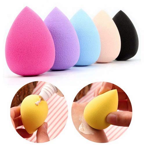 Fliyeong - Esponja de Maquillaje, 4 Unidades, para Base de Maquillaje, Corrector, Polvos Sueltos, Mojado/seco, Color al Azar, tamaño 4,5 3,4 cm, Forma de lágrima 1