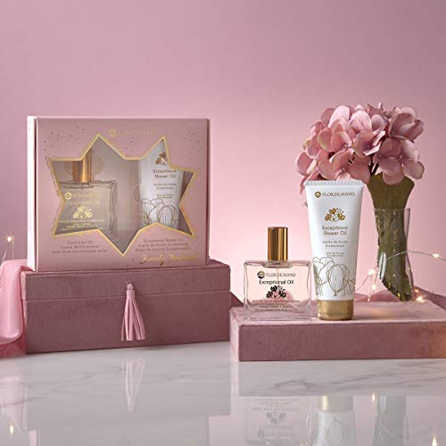 Flor de Mayo, Set de Tratamiento Beauty Treatment Set, Aceite Seco Prodigioso Exceptional Oil y Crema de manos y cuerpo 100ml