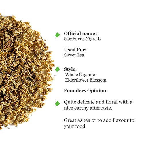 Flor de saúco orgánica infusión - Dulce y jugosa - Flor de saúco o Sambucus tisana - Tisano bio 100g