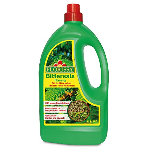 Florissa - Sal amargo líquida | solución de sulfato de magnesio para abetos y coníferas fuertes y verdes, solución preparada inmediata que ayuda a prevenir la coloración marronal, incoloro