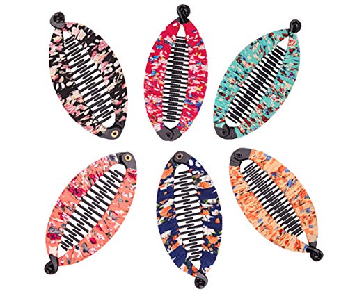 Fodattm - Juego de 6 pinzas de pelo estilo bohemio, diseño de plátano para el pelo, para mujeres (pequeñas)