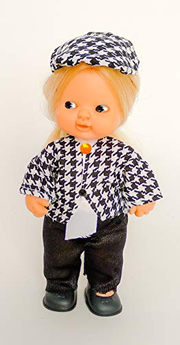 Folk Artesanía Vestido y complementos Regional típico Madrileño Chulapo Madrid muñeca Barriguitas de Famosa. Muñeca no incluida en el Lote.