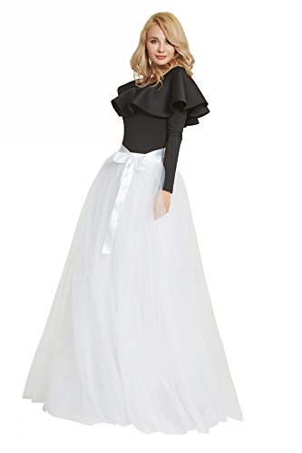 FOLOBE 1950 Vintage Puffy Tutu Skirts Dama de Honor 6 Capas de Enagua Enagua