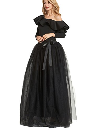 FOLOBE 1950 Vintage Puffy Tutu Skirts Dama de Honor 6 Capas de Enagua Enagua