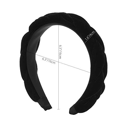 Folora 2pcs 90s Velvet Trenzado Nudo Acolchado Diadema Estilo Vintage Español para Mujeres Niñas