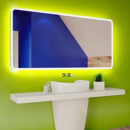 FORAM Espejo de Baño con Iluminación LED - Luz Espejo de Pared con Accesorios - Diferentes tamaños para Baño Dormitorio Maquillaje - L59
