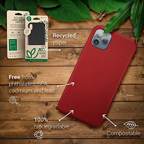 Forcell Funda Carcasa Protectora Trasera - 100% Ecológica y compostable Real. Cero resíduos. Hecho con Plantas y Productos Naturales para iPhone XS MAX Negra.