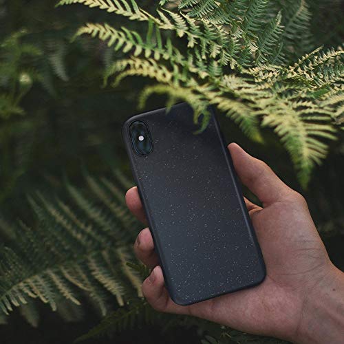 Forcell Funda Carcasa Protectora Trasera - 100% Ecológica y compostable Real. Cero resíduos. Hecho con Plantas y Productos Naturales para iPhone XS MAX Negra.