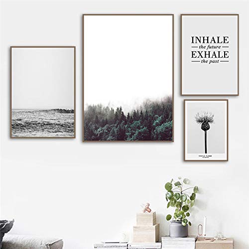 Forest Ocean Scenery Art Canvas Oil Painting Poster Printing Modern Living Room Decoración del hogar Pared 40x60cm