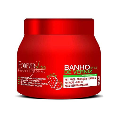Forever Liss Banho de Verniz Strawberry D Pantenol máscara de recuperación del cabello, 250 gr