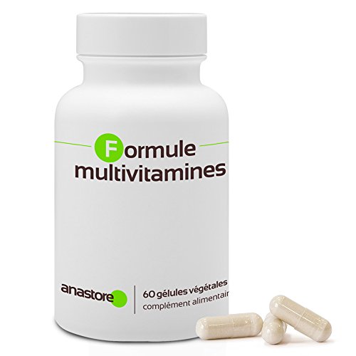 FÓRMULA MULTIVITAMÍNICA * 750 mg / 60 cápsulas * Prevención y/o corrección de los problemas relacionados con la carencia alimenticia, la fatiga y estrés * Fabricado en Francia