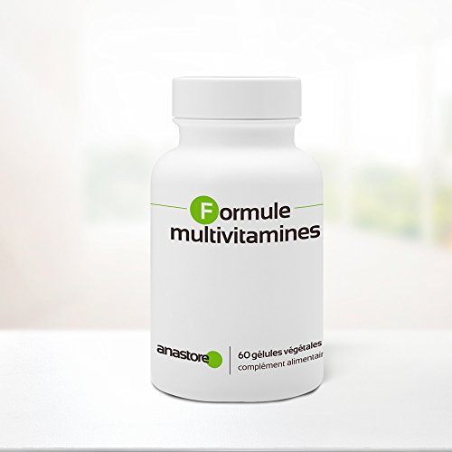 FÓRMULA MULTIVITAMÍNICA * 750 mg / 60 cápsulas * Prevención y/o corrección de los problemas relacionados con la carencia alimenticia, la fatiga y estrés * Fabricado en Francia
