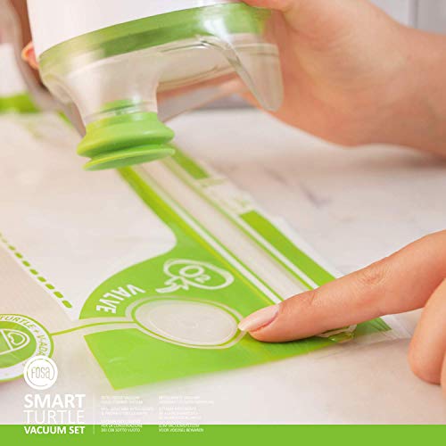 FOSA Home Starter Kit Málaga. Envasadora al vacío compacta + Adaptador + 14 Bolsas Reutilizables (4XS, 4xM, 6XL) para conservar Tus Alimentos
