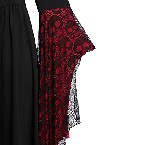 Fossenfeliz Disfraces Medievales Mujer de Bruja Reina, Vestidos de Fiesta Mujer Tallas Grandes Disfraces Originales Adulto para Cosplay, Endimiento, Drama