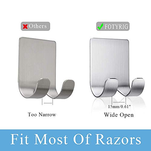 FOTYRIG Ganchos Adhesivos Multiusos Que se adhieren Percha para Pared Gancho la Ducha Maquinilla de Afeitar, Enchufe, Toalla, y más-4 Paquetes