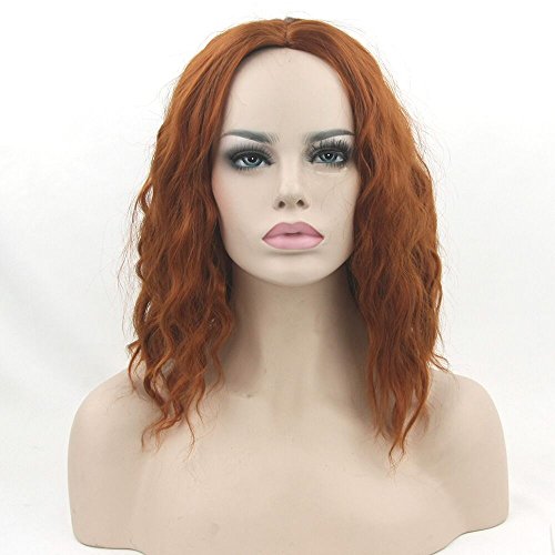 Fouriding - Peluca de pelo de fibra de pelo corto ondulado sexy para mujer para Halloween, Cosplay, disfraz de anime, fiesta de disfraces, uso diario
