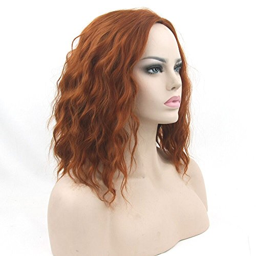 Fouriding - Peluca de pelo de fibra de pelo corto ondulado sexy para mujer para Halloween, Cosplay, disfraz de anime, fiesta de disfraces, uso diario