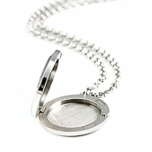 Fragancia regalo TM surgical-grade hypoallegenic 316L acero inoxidable collar de difusor de fragancia, 23.8 "cadena con 4 almohadillas de recambio (silver-lotus Mandala)