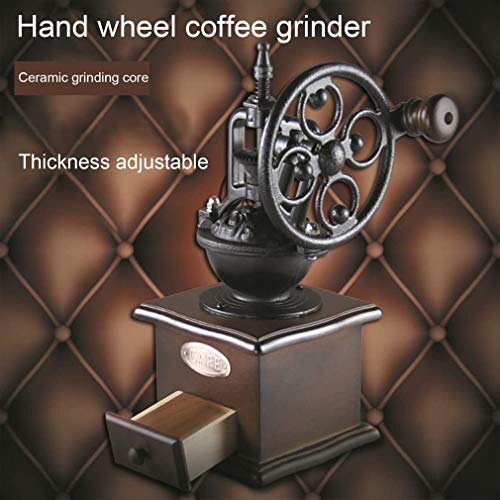 Fransande Molinillo de café manual con manivela manual con ajustes de molienda y cajón de captura
