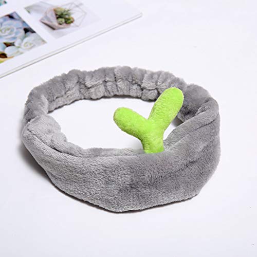 Frcolor 2pcs venda facial linda del maquillaje del vendaje del pelo cosmético mullido del pelo venda elástico para los deportes de la yoga del balneario