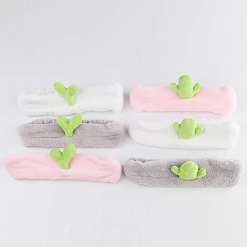 Frcolor 2pcs venda facial linda del maquillaje del vendaje del pelo cosmético mullido del pelo venda elástico para los deportes de la yoga del balneario