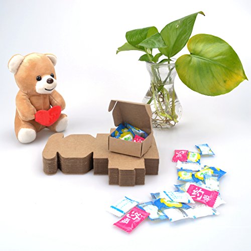 Freahap 50pcs Caja de Regalo Cuatro Tamaños Cajas de Papel Kraft para Jabón Cajas de Pastel Envoltura de Postre XL