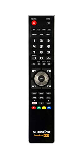 Freedom Input 8054242080124 IR inalámbrico Botones Negro - Mando a Distancia (TV, Proyector, DVD/BLU-Ray, Sistema de Cine en casa, IR inalámbrico, Botones, Negro)