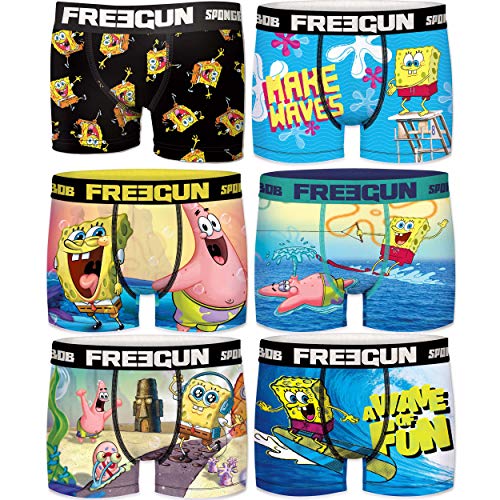 FREEGUN Pack 3 Calzoncillos Bob Esponja Sorpresa para Hombre